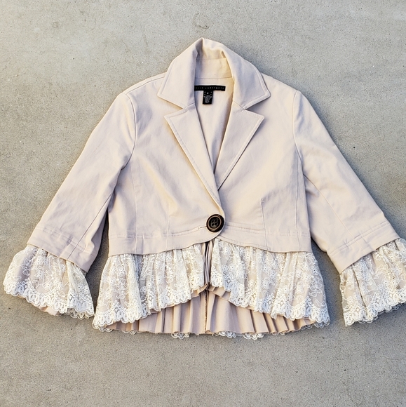 Robert Rodriguez Jacket Cotton Lace Romantic Victorian Inspired sz